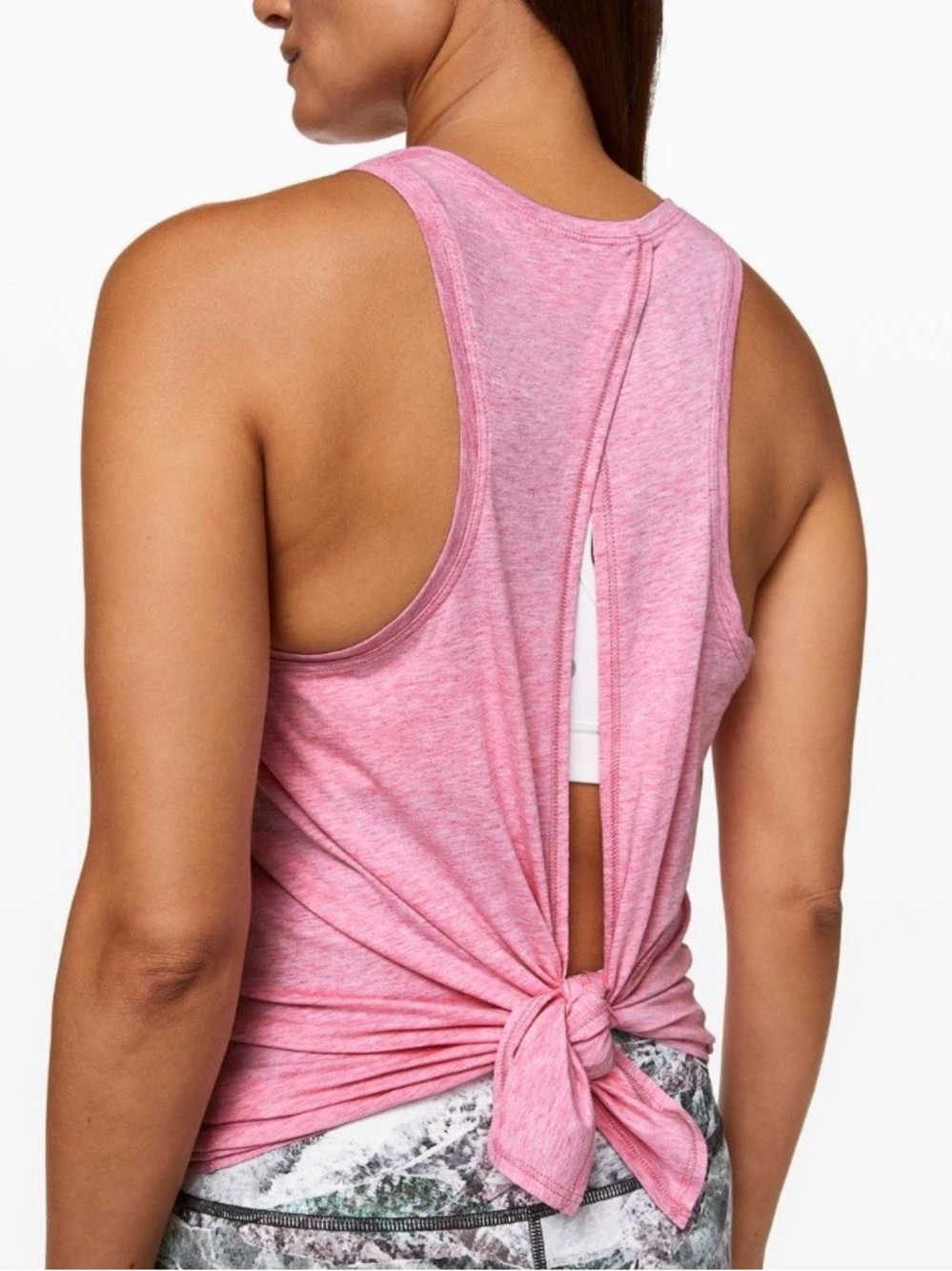 Lululemon All Tied Up Tank, Heathered Vintage Pink